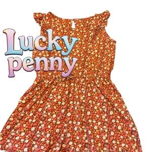 Floral Kids Romper - Orange